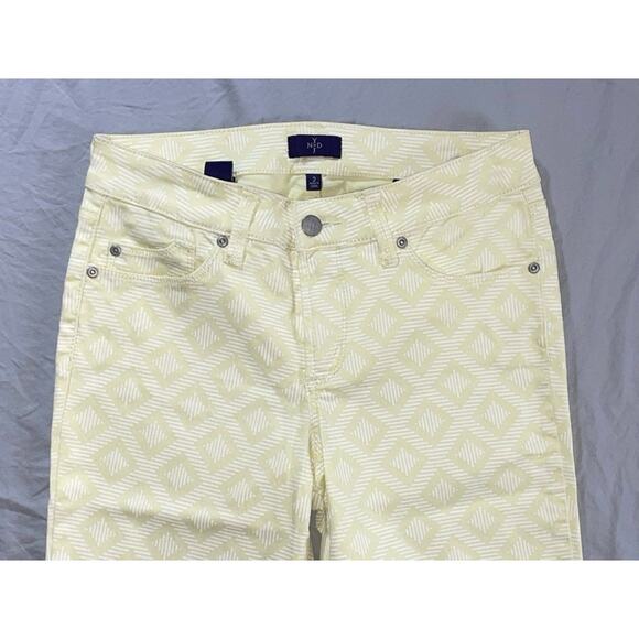 NYDJ 'Ankle' Tapered 5-Pocket Stretch Jeans. Yellow Geometric, Women's 2. MINT!! - Picture 6 of 9